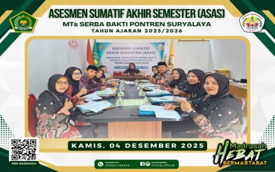 Hari Keempat ASAS 2025-2026 Berlangsung Tertib, Murid MTs Serba Bakti Ikuti Ujian Matematika, Bahasa Sunda, dan PJOK