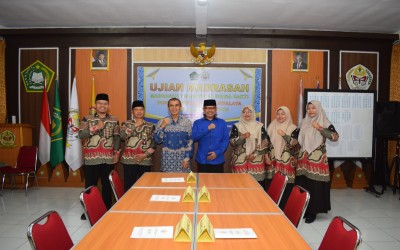 Kasi Penmad dan Pengawas Kemenag Kab. Tasikmalaya lakukan Monitoring Pelaksanaan Ujian Madrasah (UM) MTs Serba Bakti